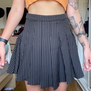 black pinstripe tennis skirt
